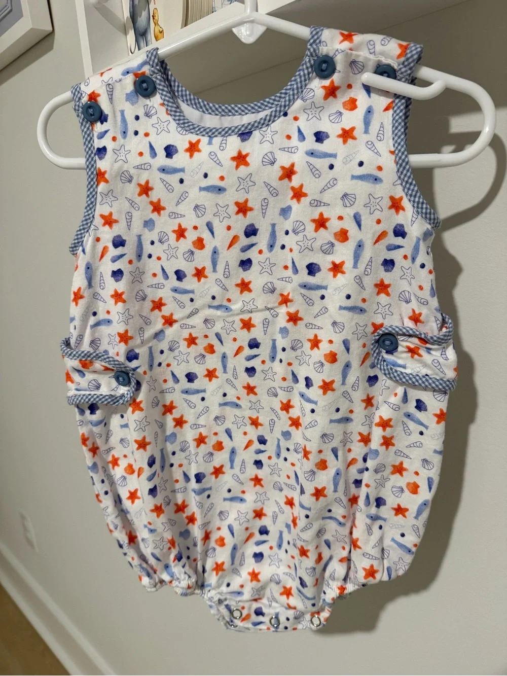 LuLu BeBe Baby Bubble Tropical Fish Gingham 18 Month NWOT